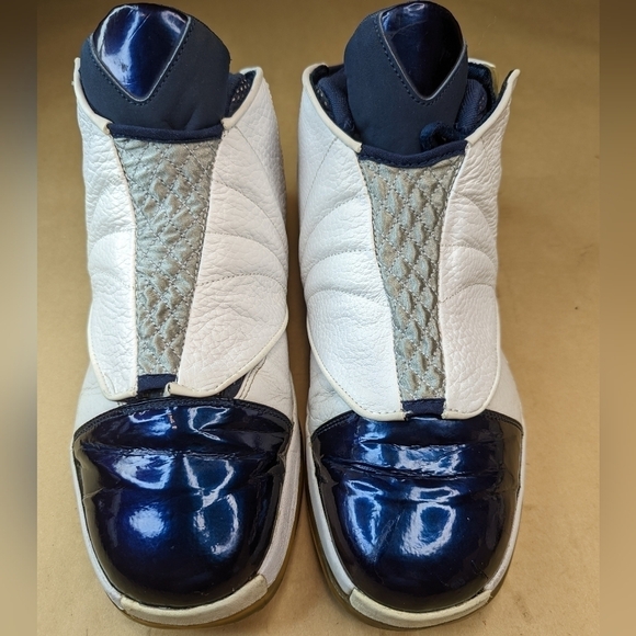 Nike Air Jordan 16 Retro Midnight Navy 2016 men's Size 9.5 683075-106 White Blue - Picture 2 of 10